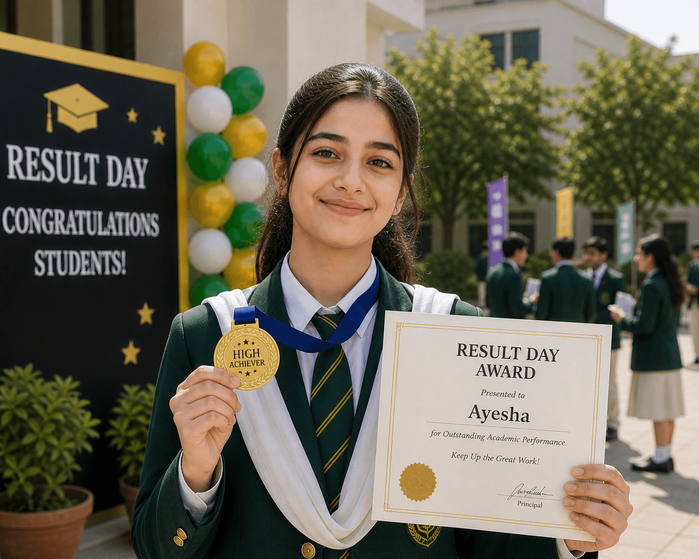 Ayesha Result Day Pic
